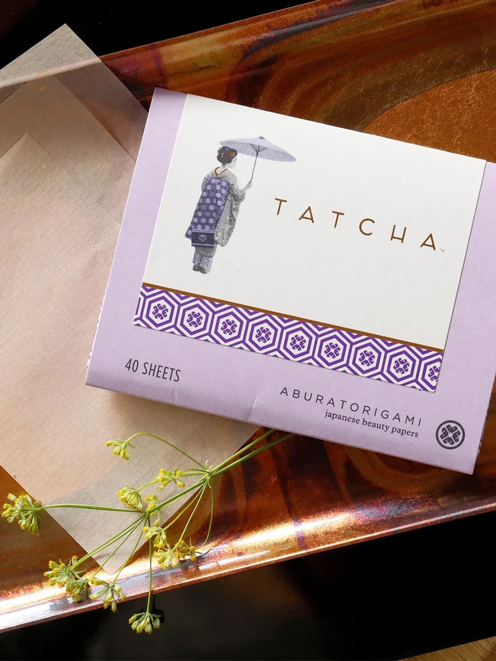 TATCHA Aburatorigami Oil-Blotting Papers - Lavender NEW